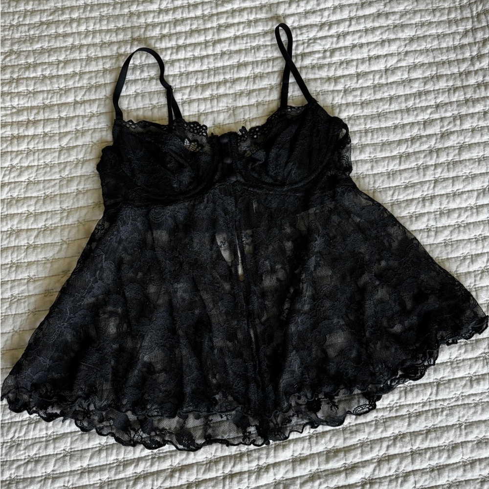 Out From Under Cherie Sheer Lace Babydoll Cami